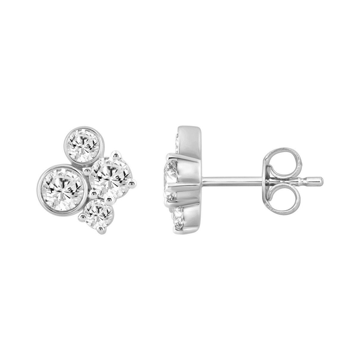 1.00Ct White Gold 10K Round Diamond Fashion Earrings For Women (Color F-G Clarity Vs1/Vs2)