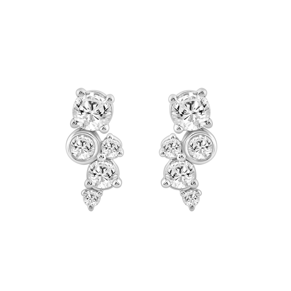 1.00Ct White Gold 10K Round Diamond Fashion Earrin...