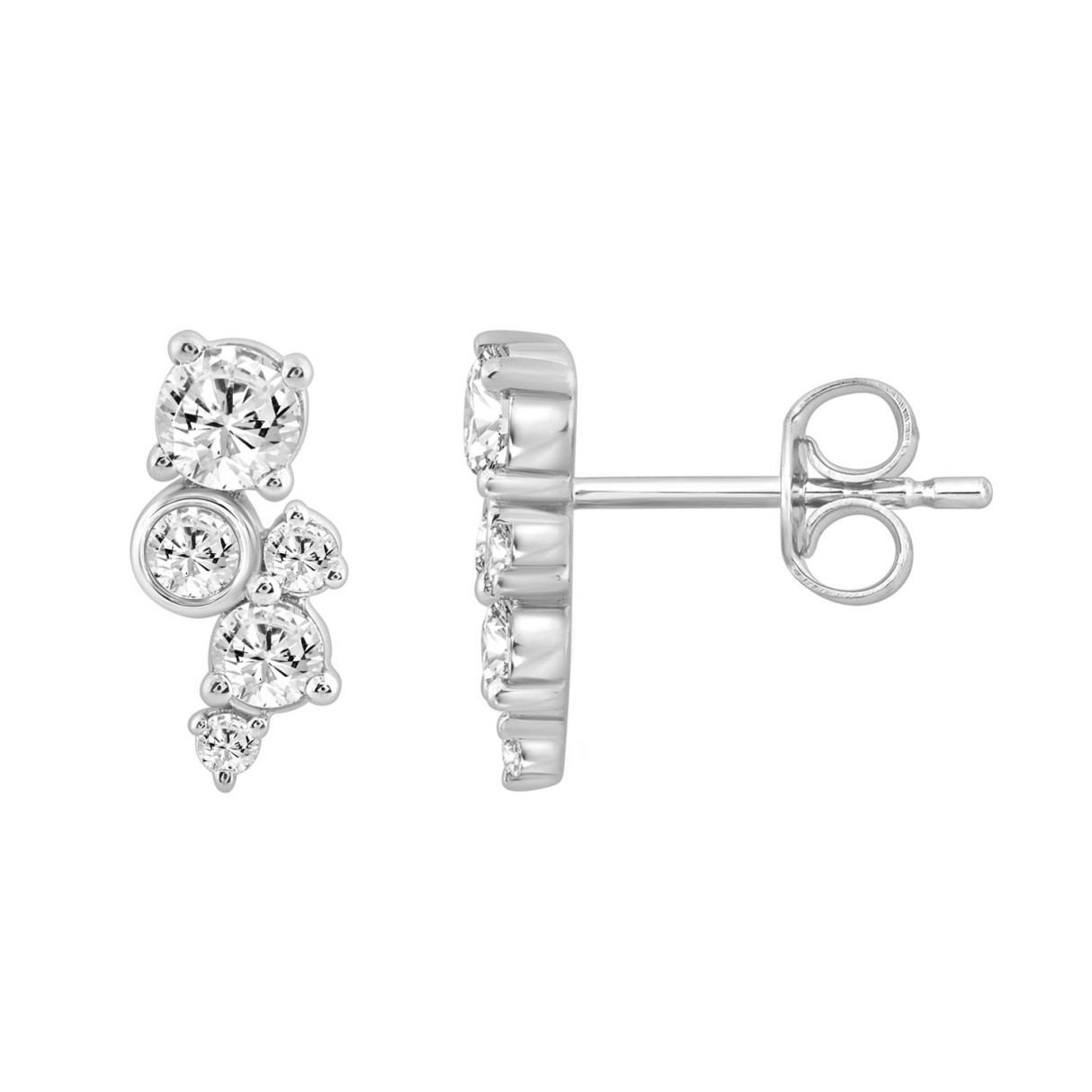 1.00Ct White Gold 10K Round Diamond Fashion Earrings For Women (Color F-G Clarity Vs1/Vs2)