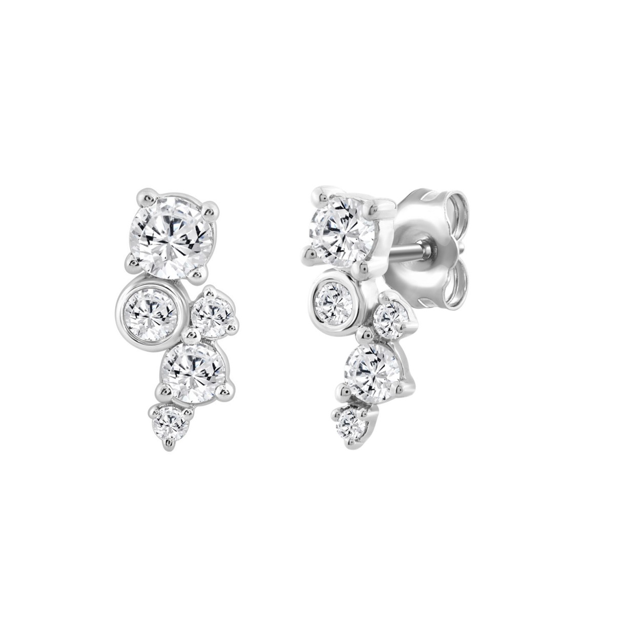 1.00Ct White Gold 10K Round Diamond Fashion Earrings For Women (Color F-G Clarity Vs1/Vs2)