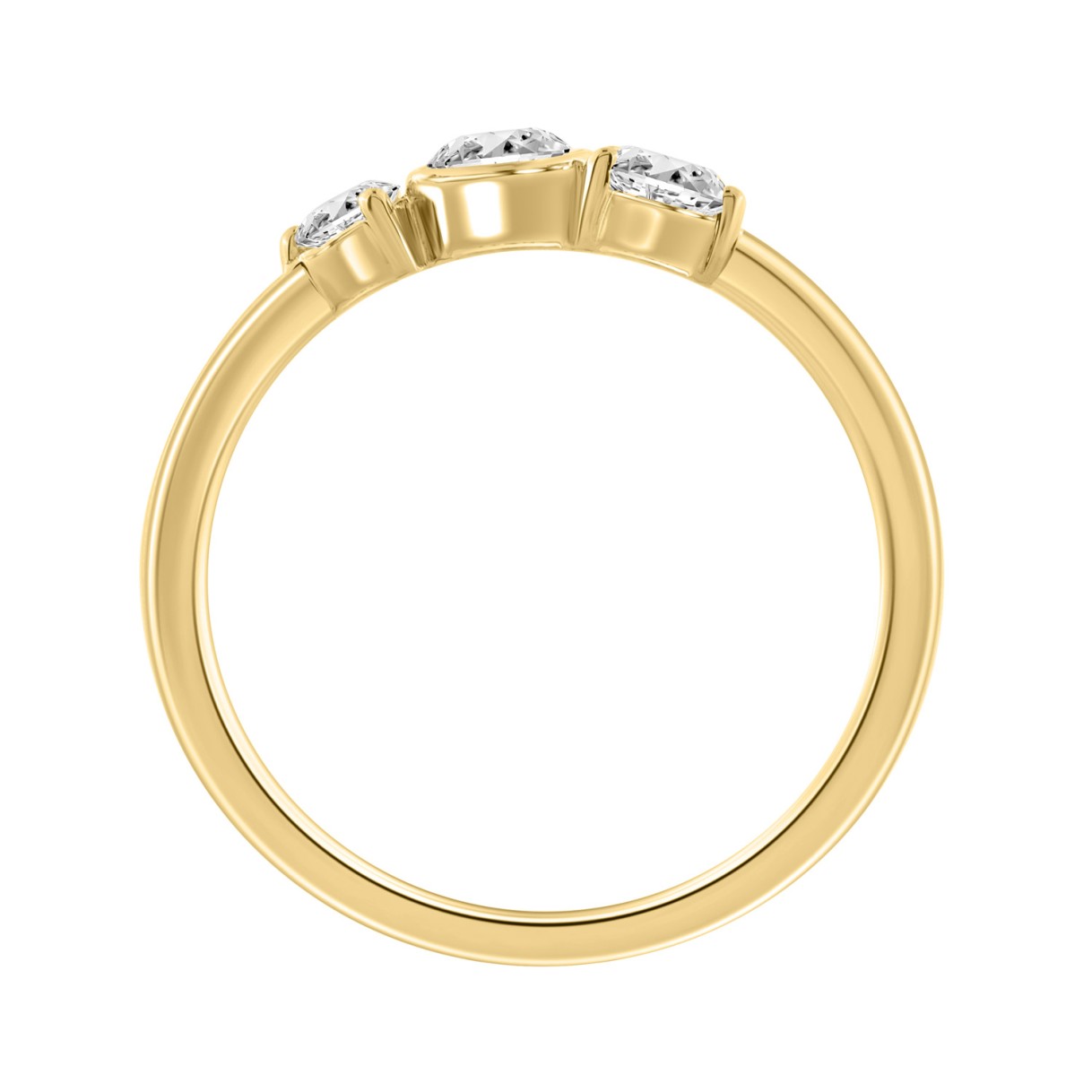 14K Yellow Gold 1/2Ct Round Lab Grown Diamond Fashion Ring For Women (Color F-G -Clarity Vs1/Vs2)