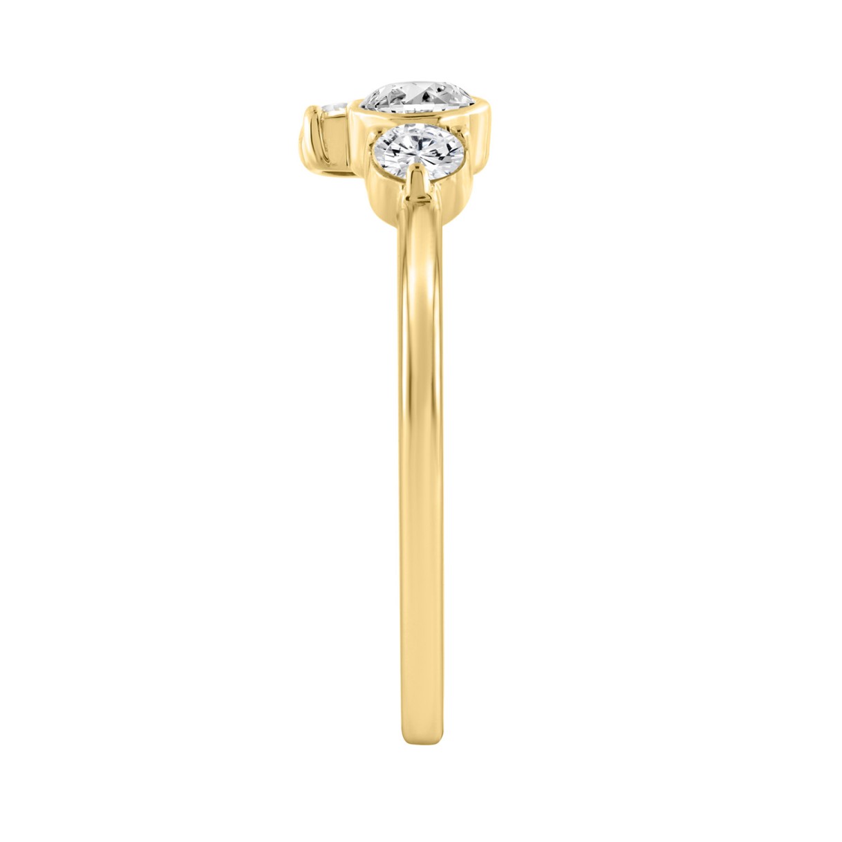 14K Yellow Gold 1/2Ct Round Lab Grown Diamond Fashion Ring For Women (Color F-G -Clarity Vs1/Vs2)