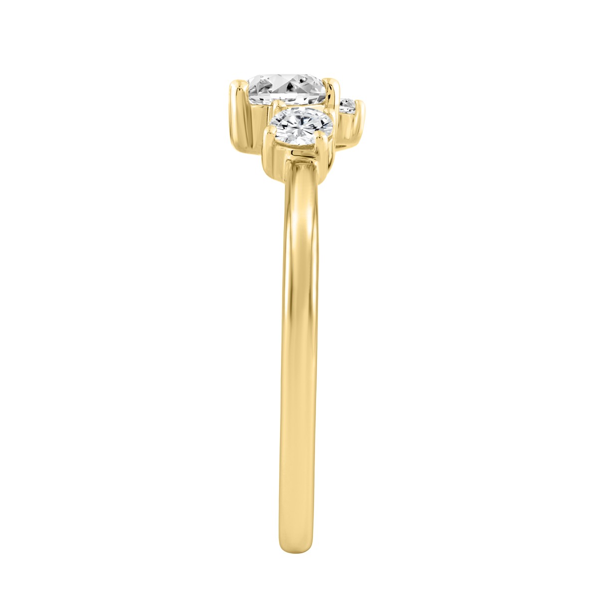 10K Yellow Gold 1/2CT Round Diamond Bezel Cluster Ring for Women (Color F-G -Clarity VS1/VS2)