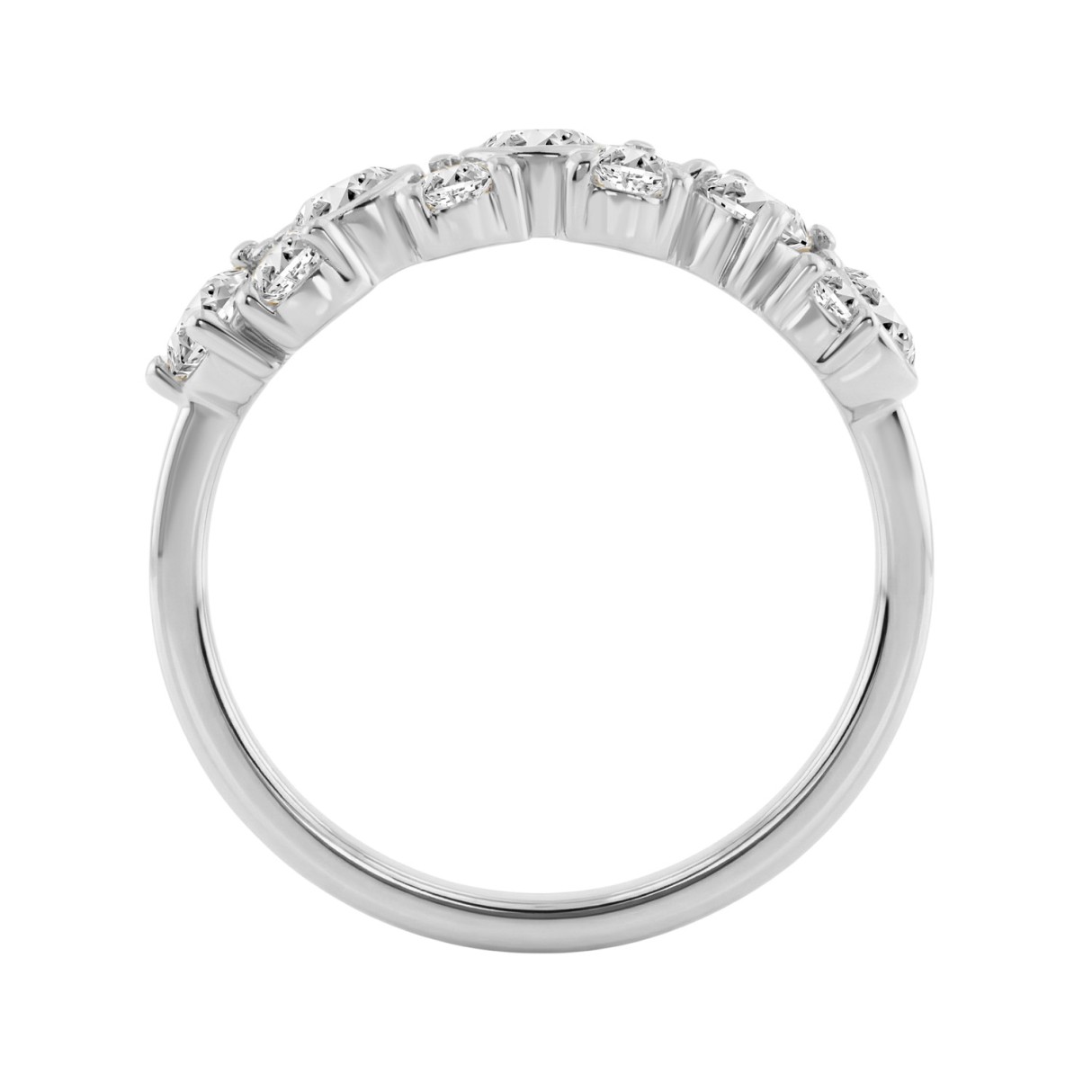 1.00CT Round Diamond Cluster Fashion Ring for Women in 14K White Gold (Color F-G -Clarity VS1/VS2)