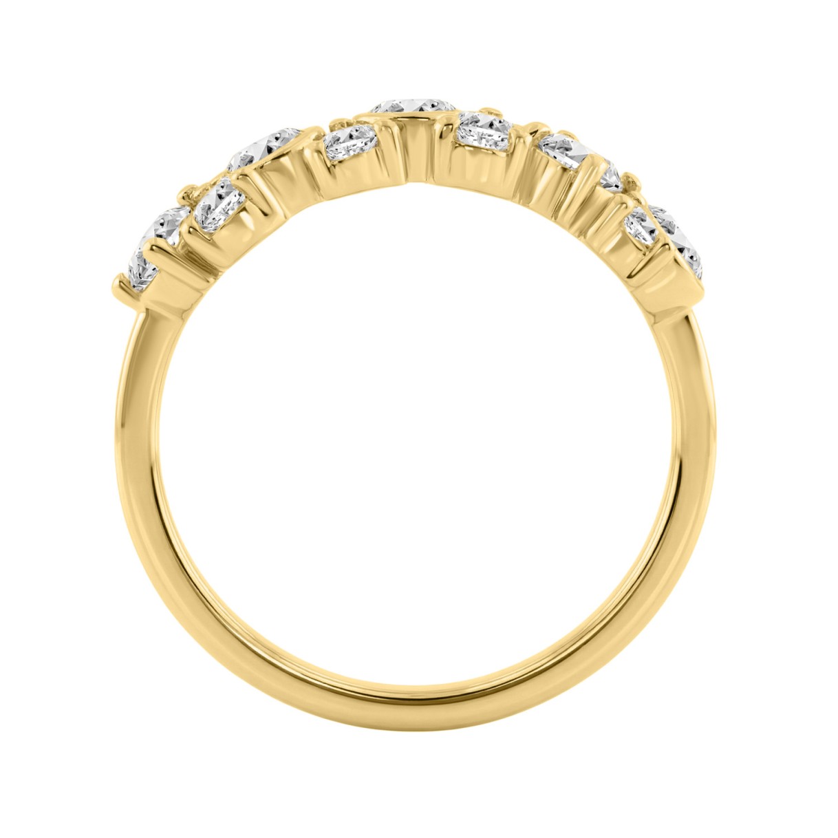 1.00CT Round Diamond Cluster Fashion Ring for Women in 14K Yellow Gold (Color F-G Clarity VS1/VS2)
