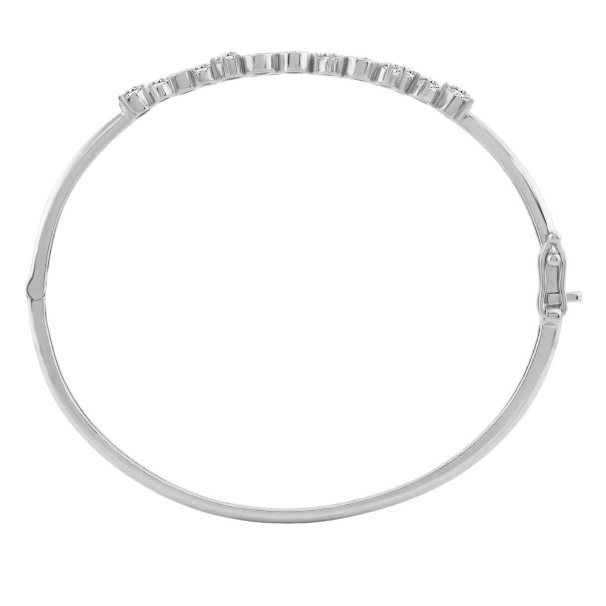 Ladies Fashion Bangle 2.00CT Round Lab Grown Diamond 14K White Gold (Color F-G -Clarity VS1/VS2)