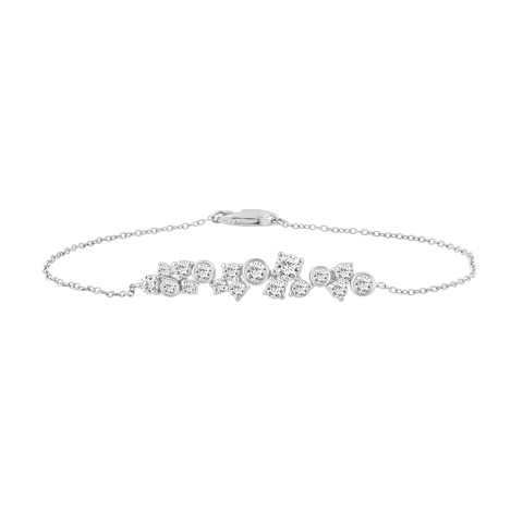 Elegance 1.00Ct White Gold 14K Round Diamond Fashion Bracelet For Women (Color F-G Clarity Vs1/Vs2)