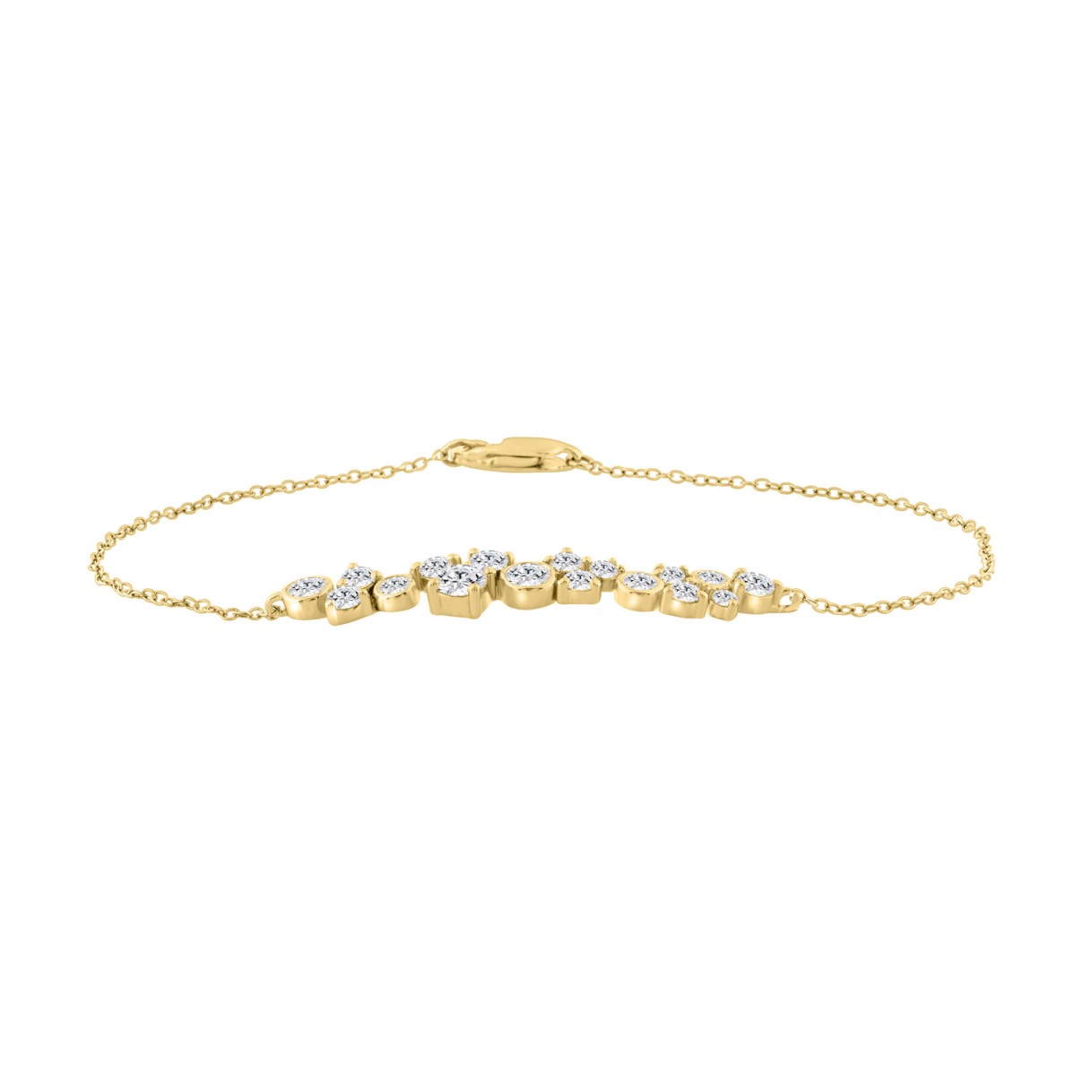 Elegance 1.00CT Yellow Gold 14K Round Diamond Fashion Bracelet for Women (Color F-G Clarity VS1/VS2)