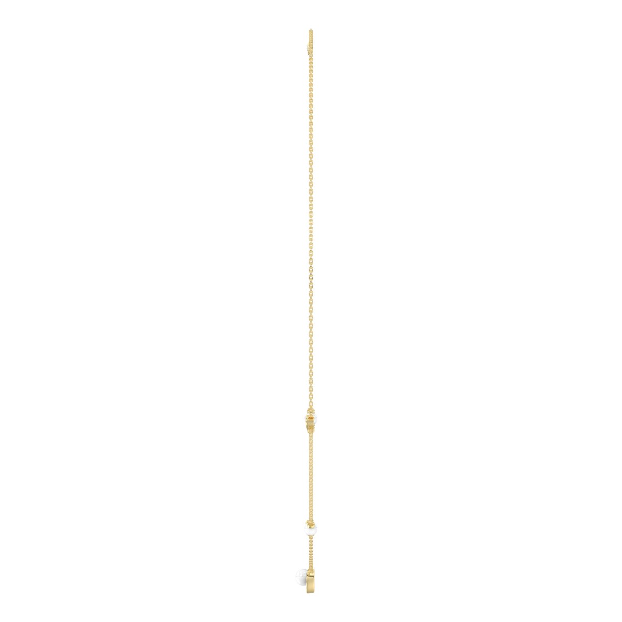 10K Yellow Gold Pearl & Ladies Necklace 1/5CT  Marquise Diamonds (Color F-G -Clarity VS1/VS2)