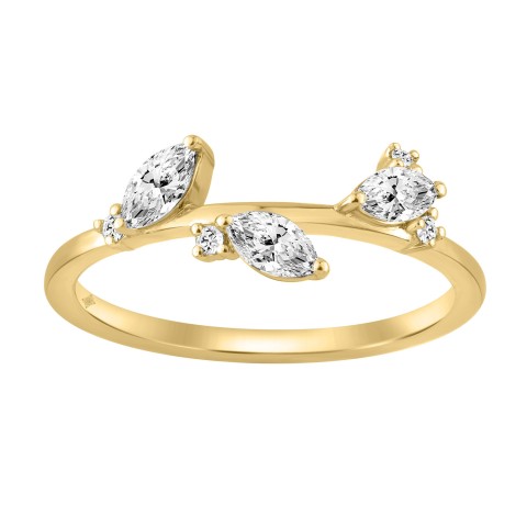 Elegant 10K Yellow Gold Lab-Grown Diamond Classic Ladies Ring 1/3Ct Round & Marquise Diamond Fashion Design (Color F-G -Clarity Vs1/Vs2) Elegant 10K Yellow Gold Lab-Grown Diamond Classic Ladies Ring 1/3Ct Round & Marquise Diamond Fashion Design (Color F-G -Clarity Vs1/Vs2)