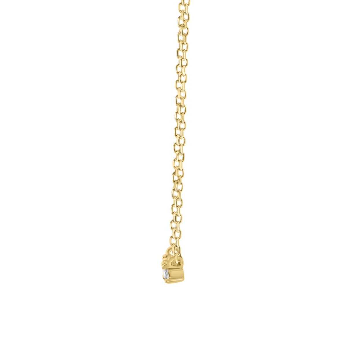 14K Yellow Gold Diamond Necklace For Women 1/10Ct Round & Baguette Cut Fine Jewelry Necklace (Color F-G -Clarity Vs1/Vs2)