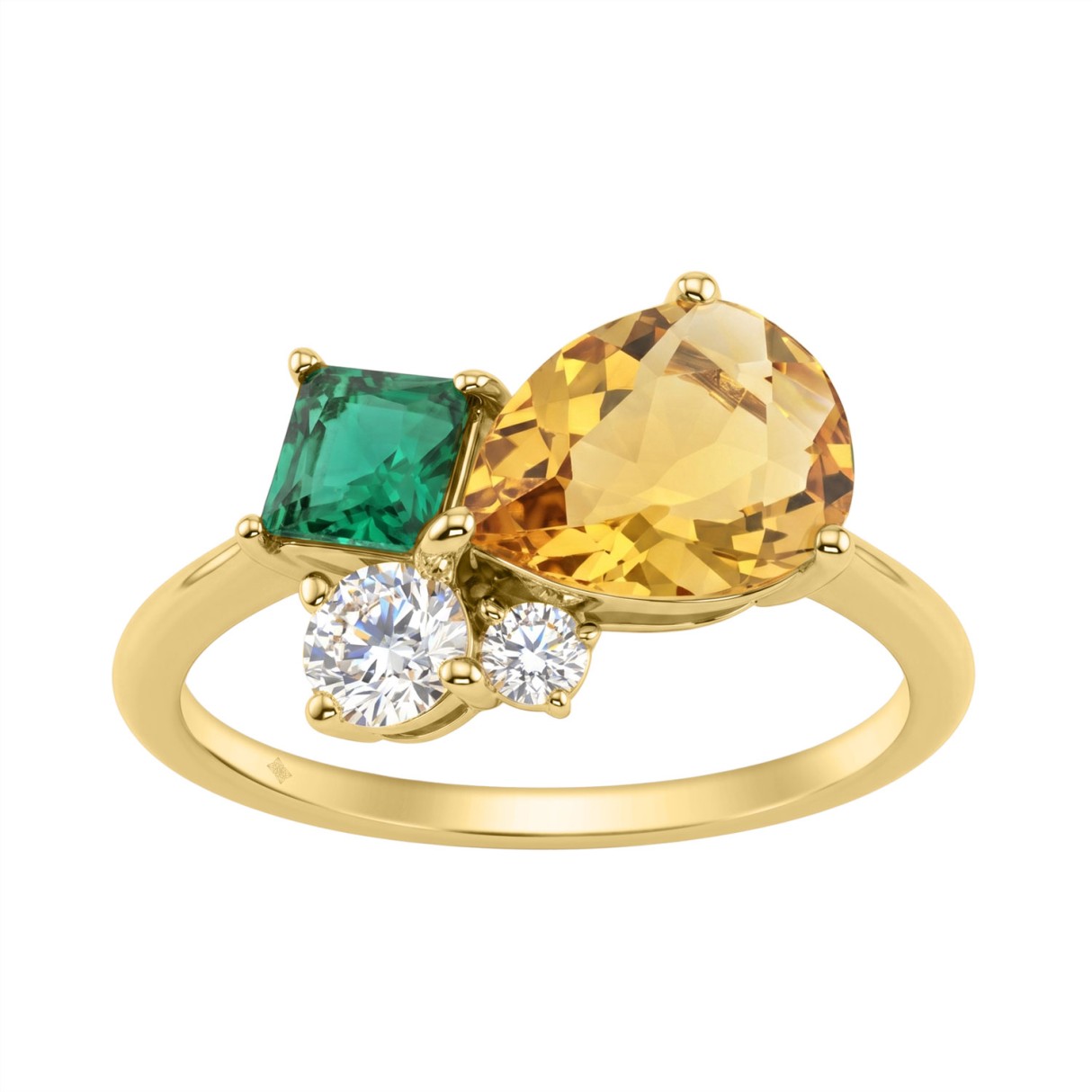 Elegant 14K Yellow Gold 2 7/8Ct Round Diamond,Pear...
