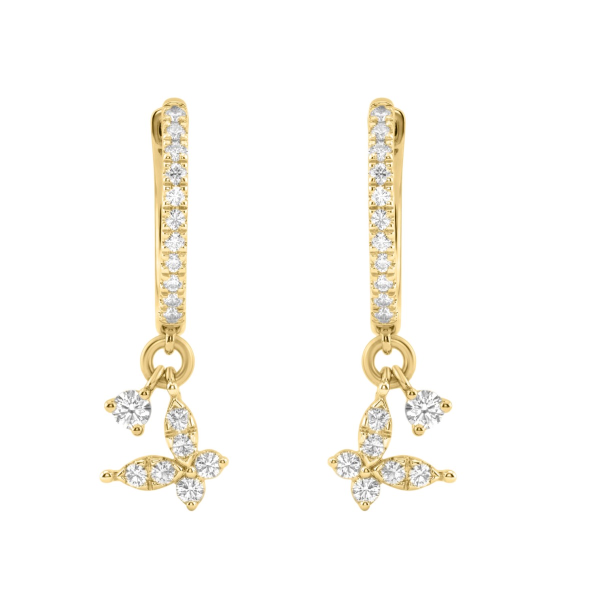 Fashion 10K Yellow` Gold 1/3Ct Ladies Hoop Earring...