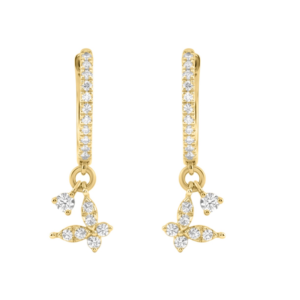 Fashion 10K Yellow` Gold 1/3Ct Ladies Hoop Earring...