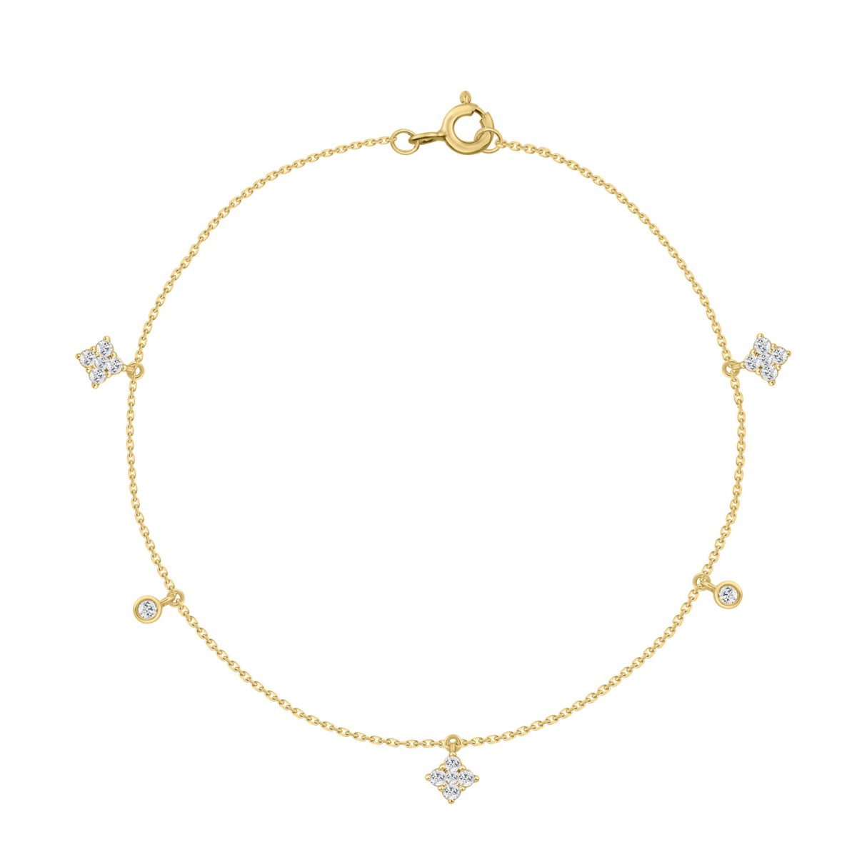 10K Yellow Gold 1/3Ct Round Diamond Bracelet For Ladies Elegant Luxury Jewelry