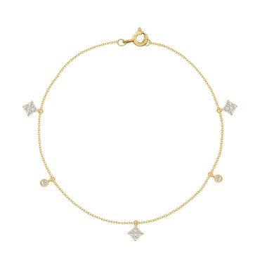 10K Yellow Gold 1/3Ct Round Diamond Bracelet For Ladies Elegant Luxury Jewelry