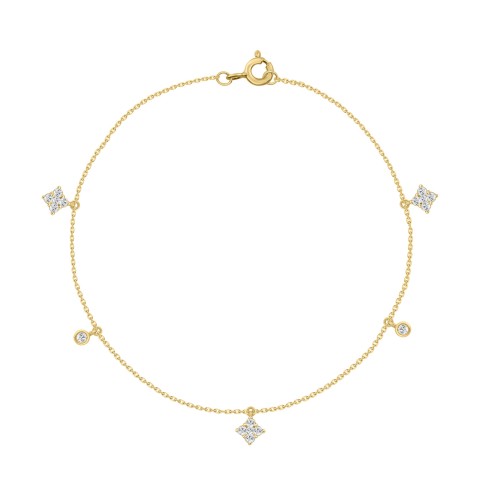 10K Yellow Gold 1/3Ct Round Diamond Bracelet For Ladies Elegant Luxury Jewelry