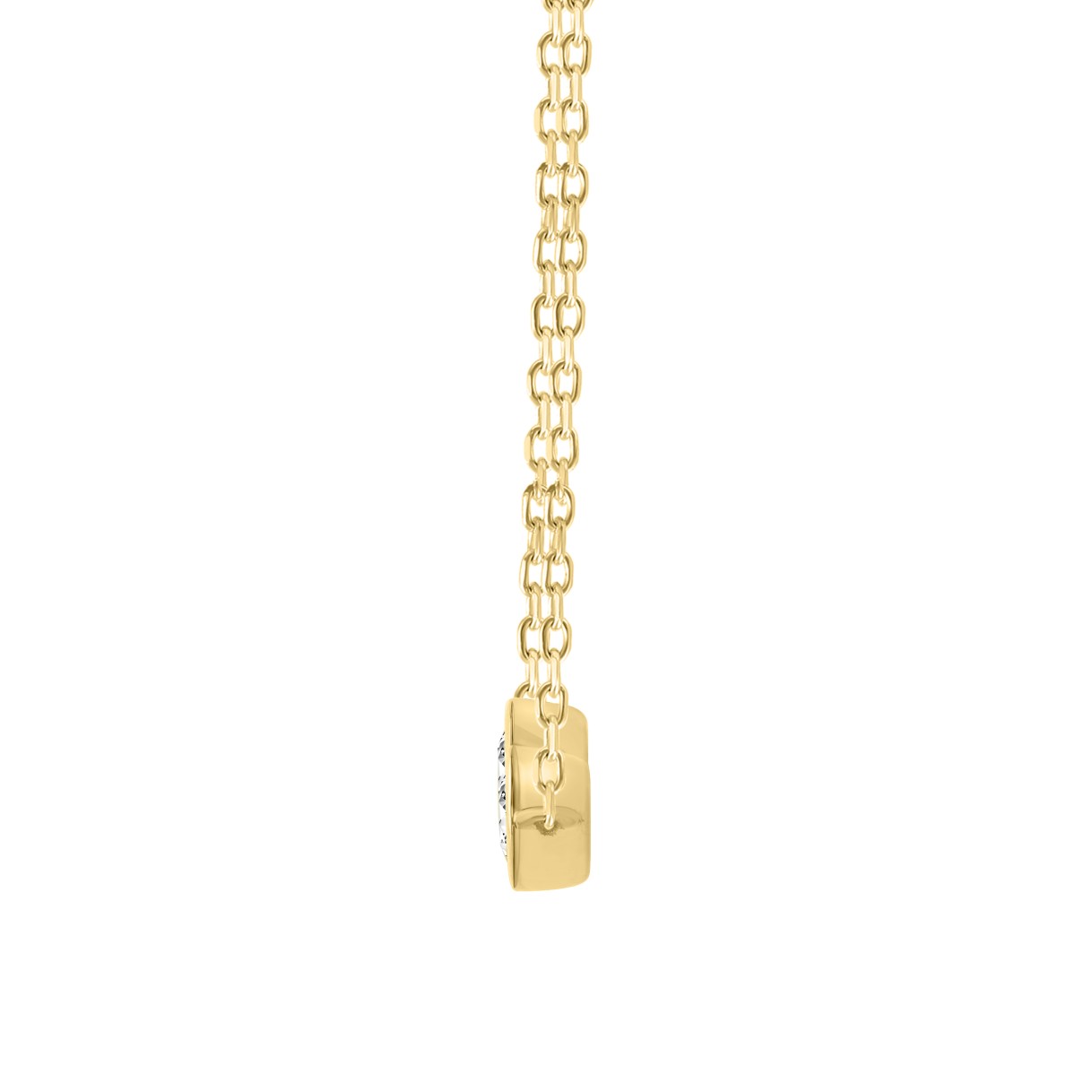 Ladies 3/4CT Round Lab Grown Diamond Ladies Necklace 10K Collection Linked Hearts Yellow Gold (Color F-G -Clarity VS1/VS2)
