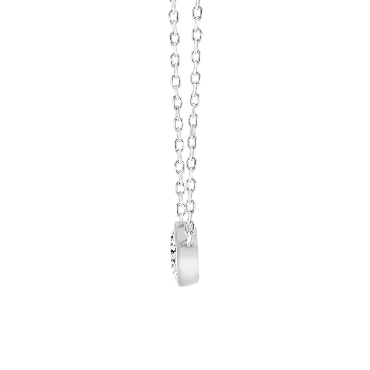 1/2CT White Gold 10K Collection Linked Hearts & Two-Stone Oval/Emerald Diamond Necklace for Women (Color F-G -Clarity VS1/VS2)
