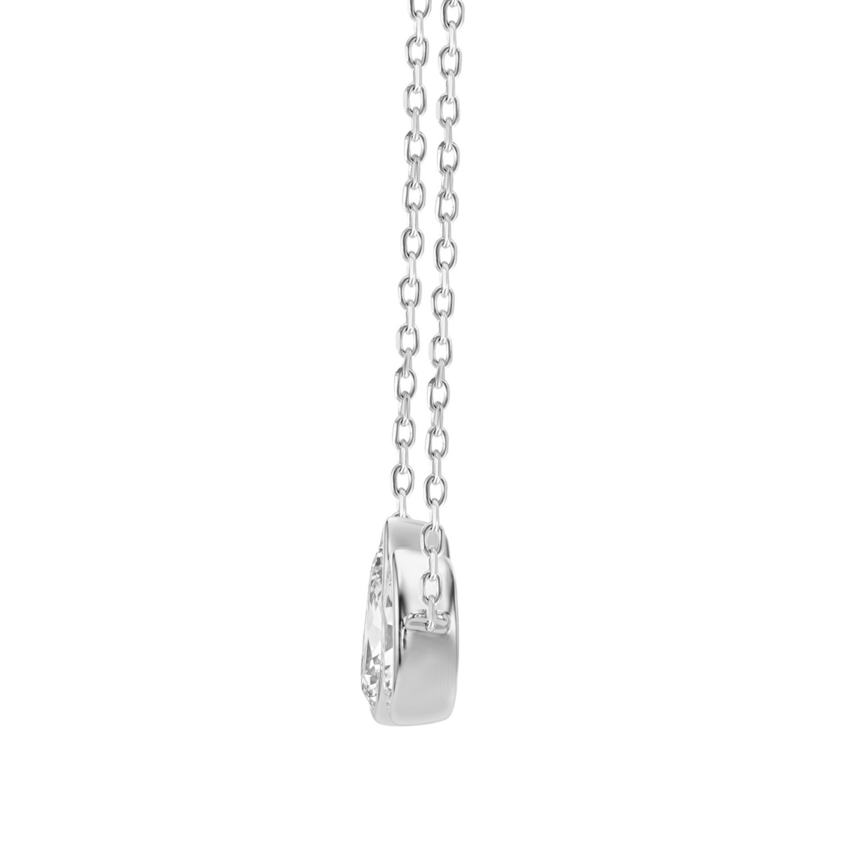 Elegance 3/4CT White Gold 10K Collection Linked Hearts Pear Diamond Ladies Necklace for Women (Color F-G -Clarity VS1/VS2)