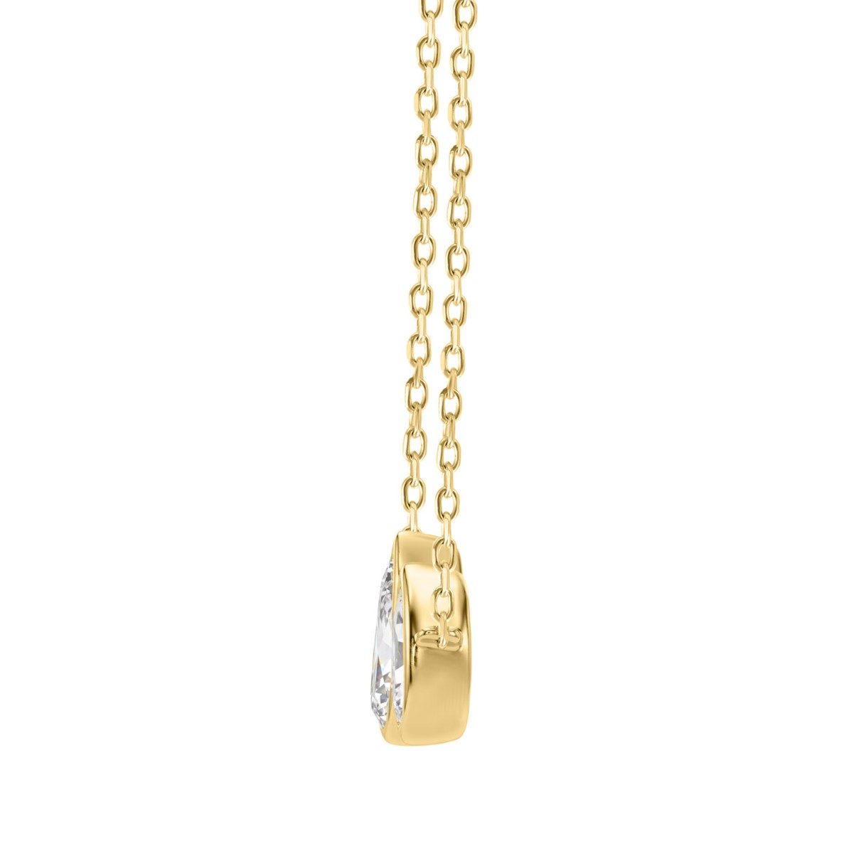 Elegance 3/4CT Yellow Gold 10K Collection Linked Hearts Pear Diamond Ladies Necklace for Women (Color F-G -Clarity VS1/VS2)