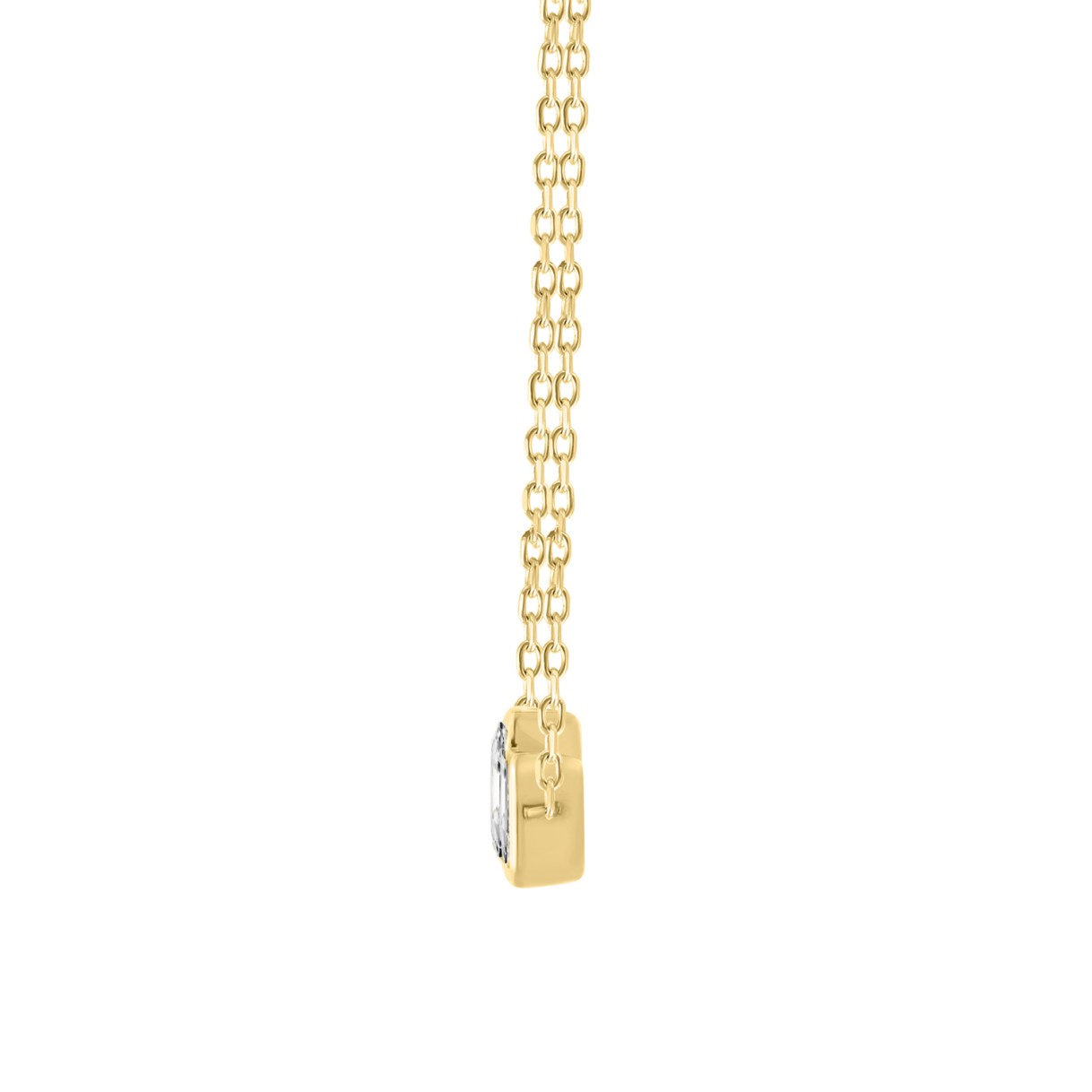 Elegance 3/4CT Yellow Gold 10K Collection Linked Hearts Emerald Diamond Ladies Necklace for Women (Color F-G -Clarity VS1/VS2)