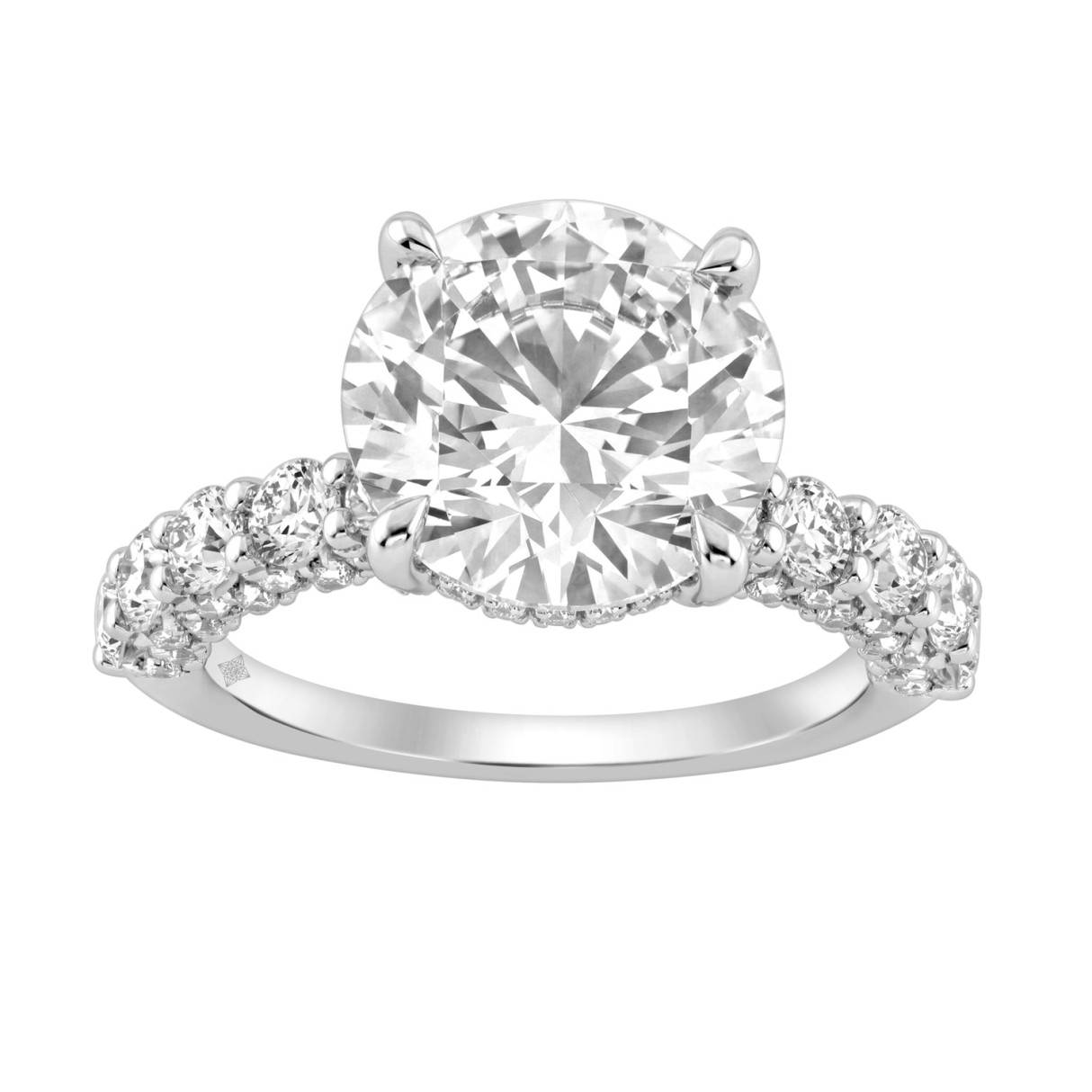 14K White Gold 5 1/2Ct Round Diamond Engagement Ri...