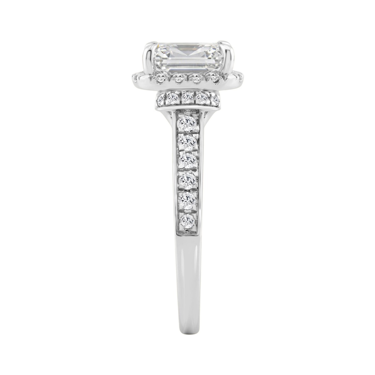 14K White Gold 2 1/2Ct Elongated Cushion Cut Diamond Halo Engagement Ring With Round Diamonds Bridal Ring For Women 2Ct Cushion Center Stone (Color F-G -Clarity Vs1/Vs2)