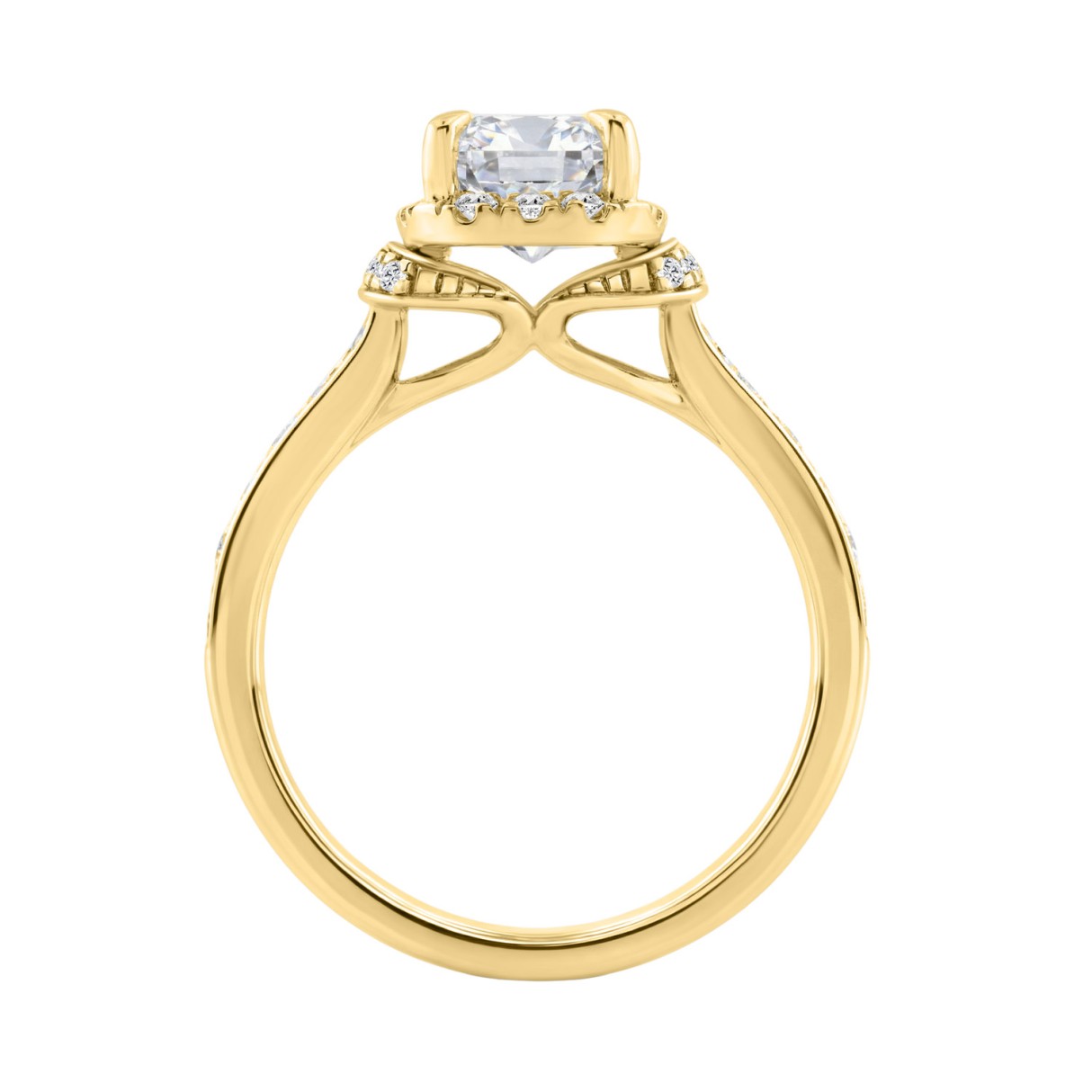 14K Yellow Gold 2 1/2Ct Elongated Cushion Cut Diamond Halo Engagement Ring With Round Diamonds Bridal Ring For Women 2Ct Cushion Center Stone (Color F-G -Clarity Vs1/Vs2)