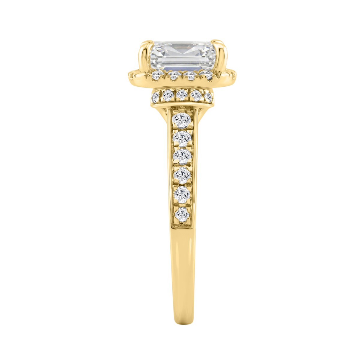 14K Yellow Gold 2 1/2Ct Elongated Cushion Cut Diamond Halo Engagement Ring With Round Diamonds Bridal Ring For Women 2Ct Cushion Center Stone (Color F-G -Clarity Vs1/Vs2)