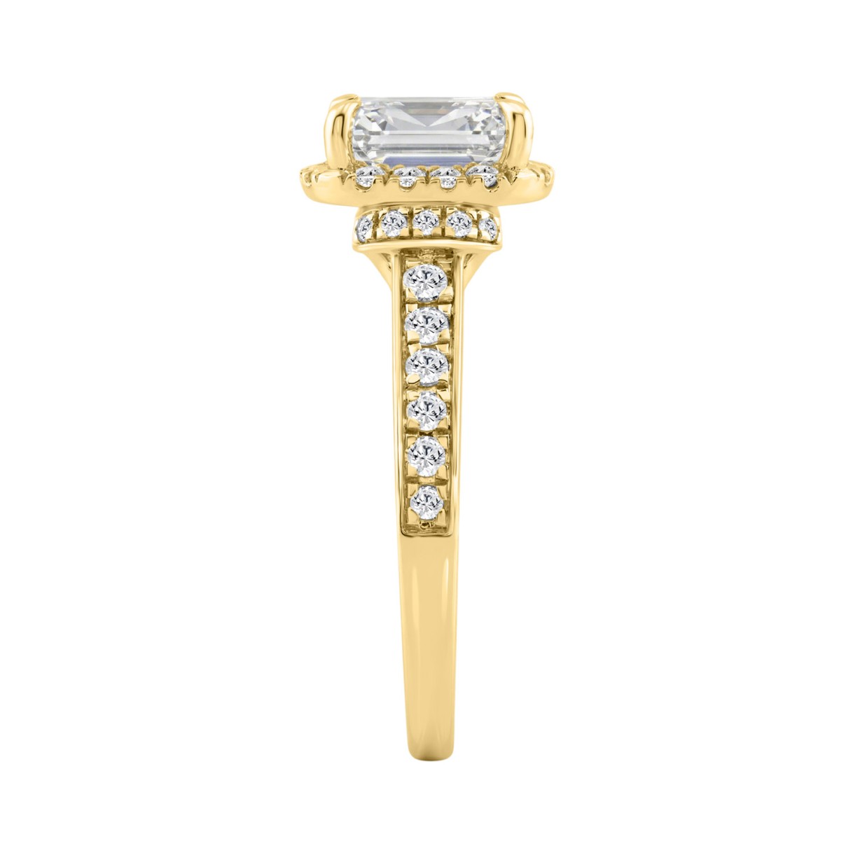 14K Yellow Gold 2 1/2Ct Elongated Cushion Cut Diamond Halo Engagement Ring With Round Diamonds Bridal Ring For Women 2Ct Cushion Center Stone (Color F-G -Clarity Vs1/Vs2)