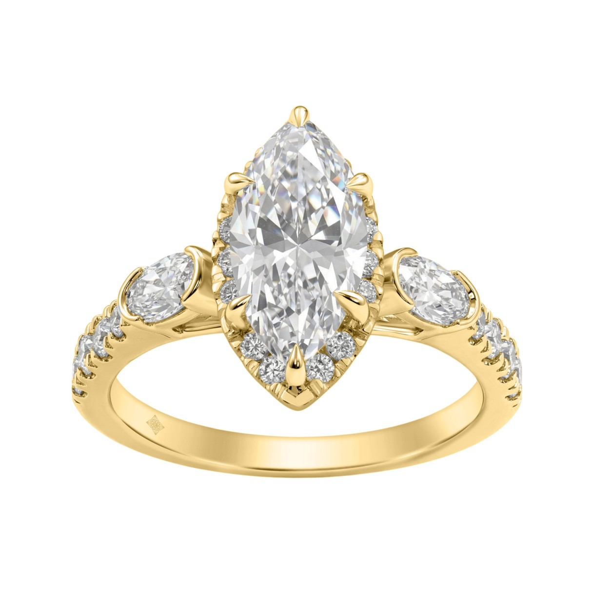 Luxury 14K Yellow Gold 3.00 Ct Marquise, Oval And ...