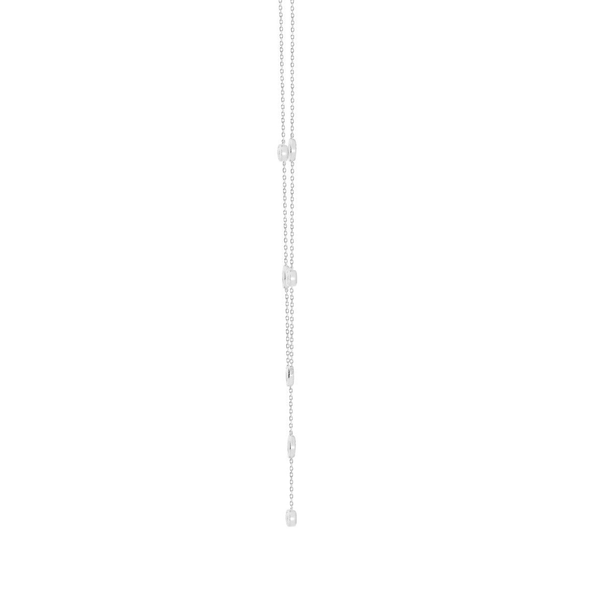 14K White Gold Lab Brown Diamond Necklace 1 1/2Ct Round Pear Marquise Cut Drop Necklace For Ladies, Elegant Modern Jewelry (Color F-G -Clarity Vs1/Vs2)