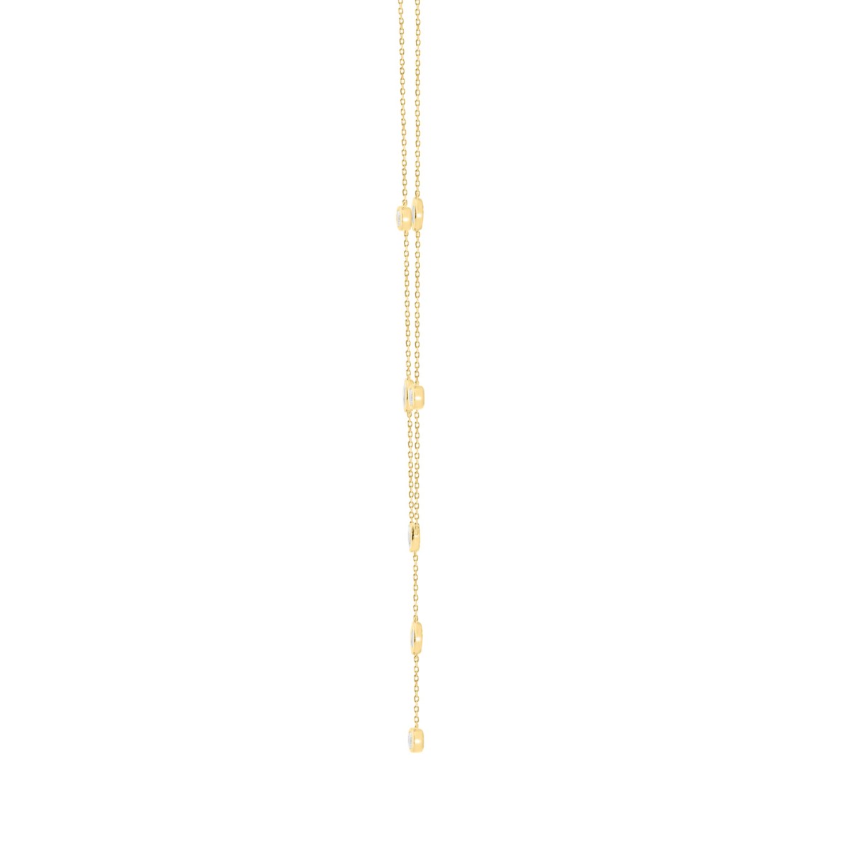 14K Yellow Gold Lab Brown Diamond Necklace 1 1/2Ct Round Pear Marquise Cut Drop Necklace For Ladies, Elegant Modern Jewelry (Color F-G -Clarity Vs1/Vs2)