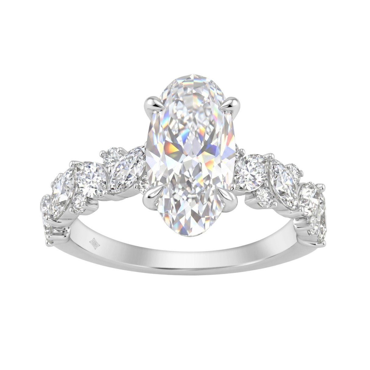 14K White Gold 3.00Ct Diamond Engagement Ring For ...