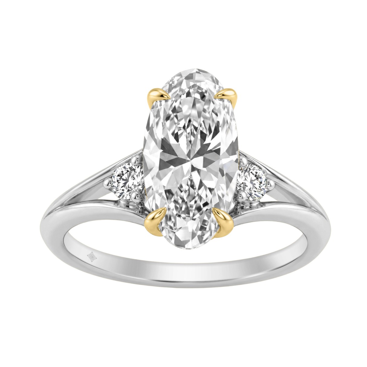 Elegance14K White/Yellow Gold Diamond Engagement R...