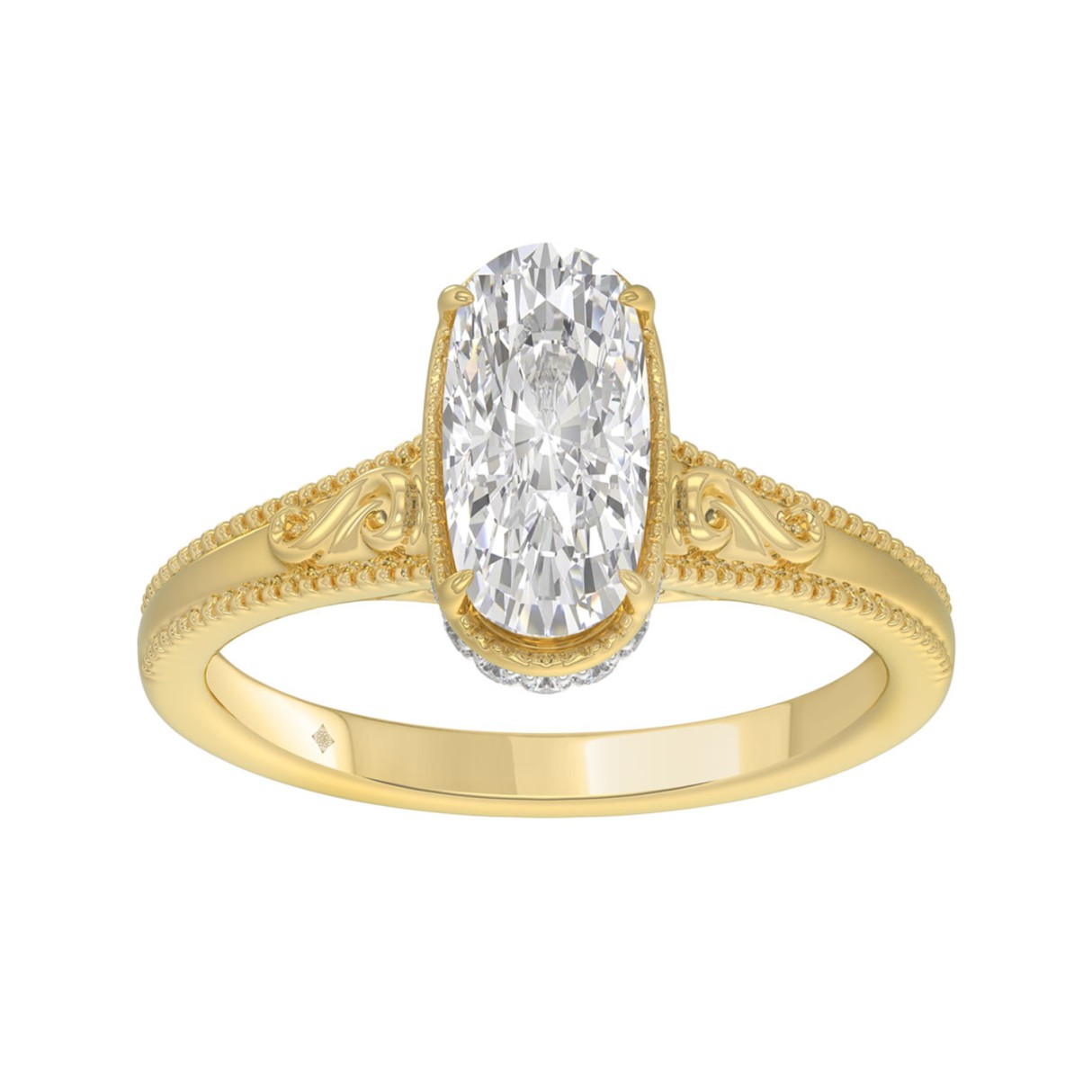 LADIES 14K Yellow Gold 2 1/6Ct Diamond Engagement ...