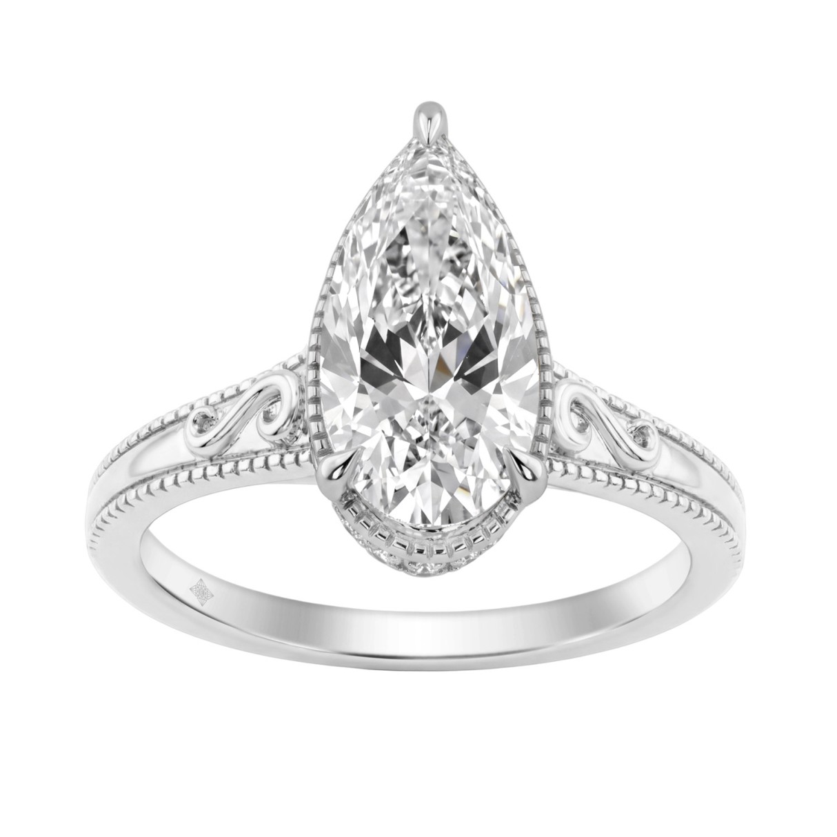 LADIES 14K White Gold 2 1/6Ct Diamond Engagement R...
