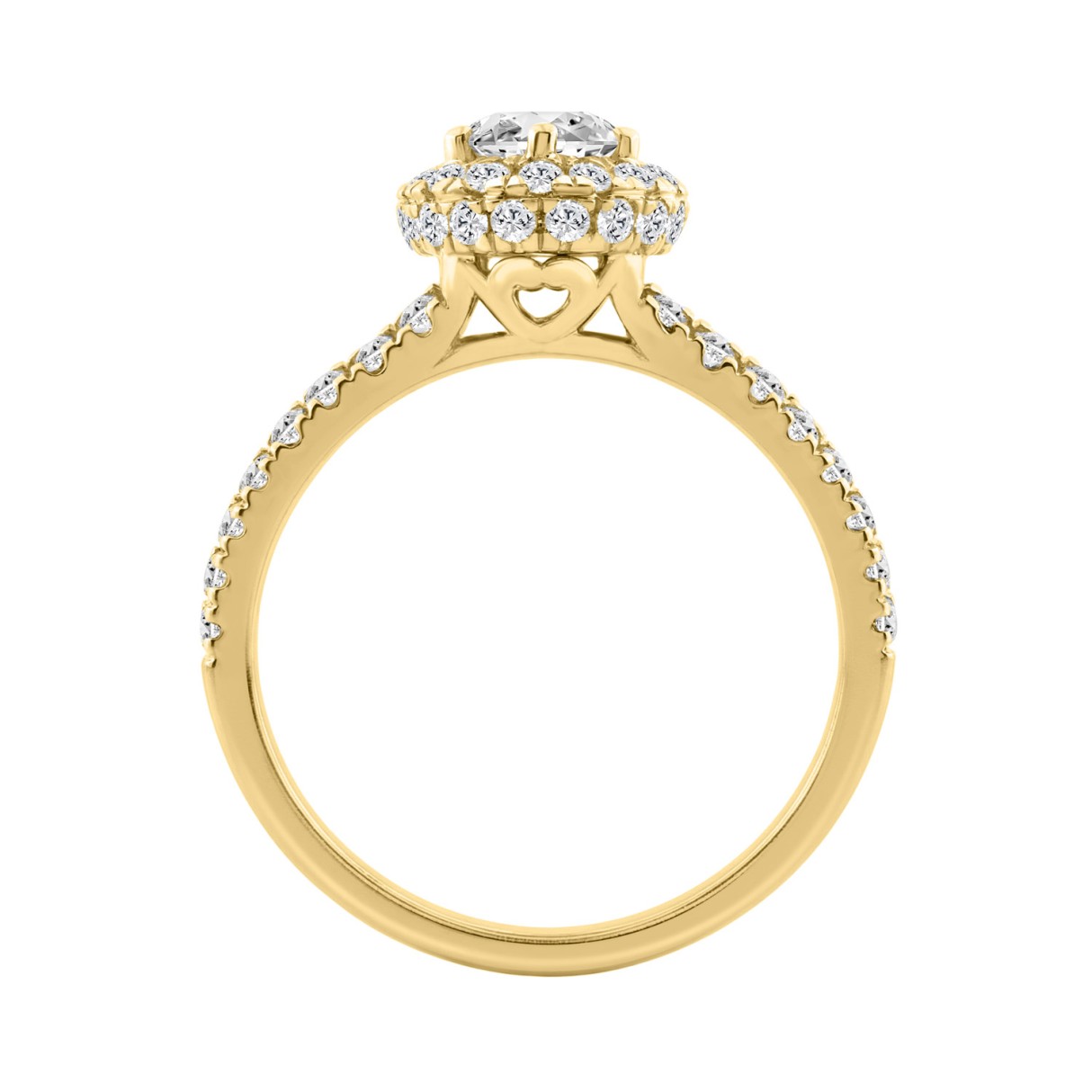 14K Yellow Gold 2.00 Ct Round & Oval Diamond Halo Engagement Ring  1.00 Ct Center Oval Bridal Ring For Women (Color F-G -Clarity Vs1/Vs2)