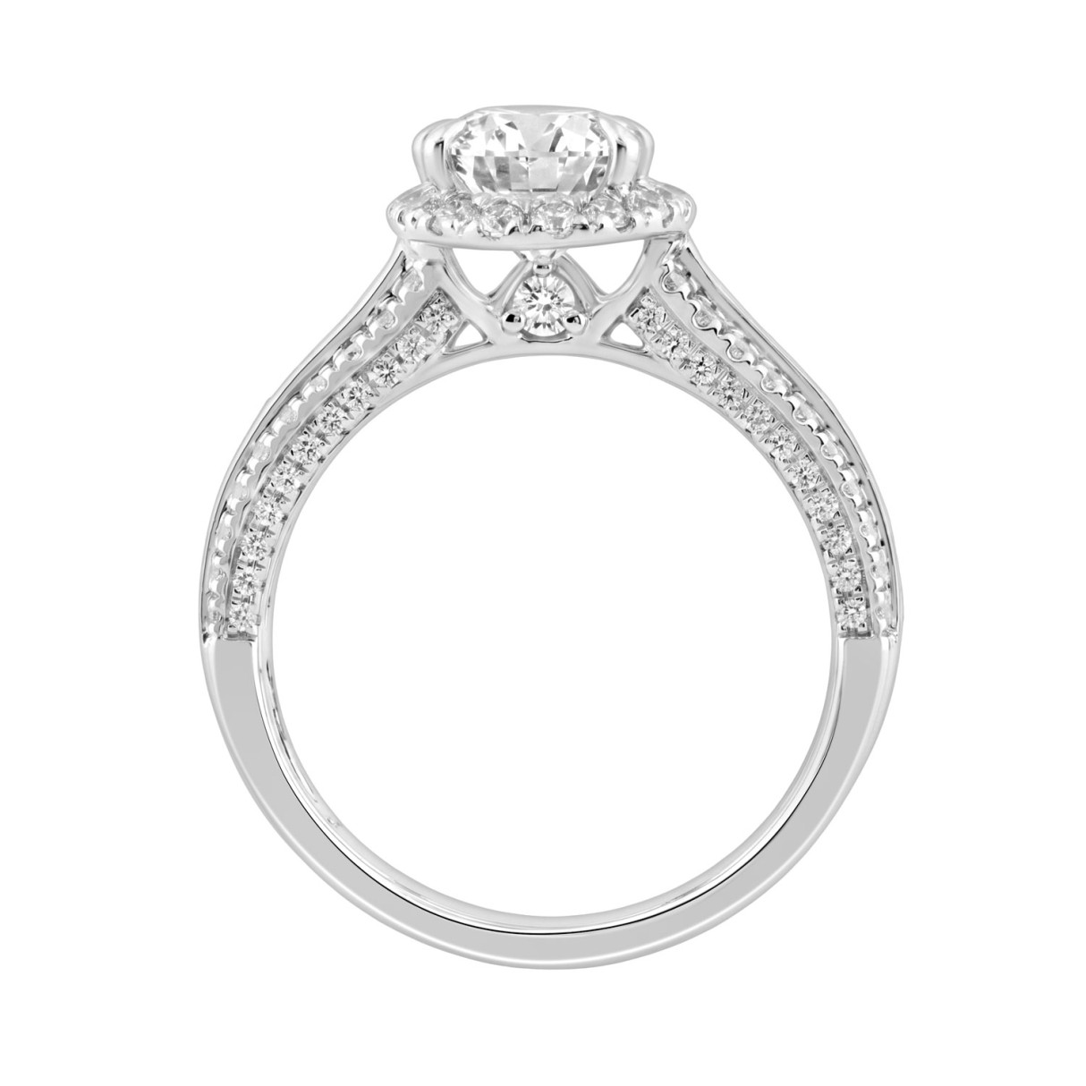 14K White Gold 3.00 Ct Diamond Halo Engagement Ring For Women Elongated 2Ct Pear Cut Center Stone With Round & Baguette Side Stones, Luxury Bridal Ring (Color F-G -Clarity Vs1/Vs2)