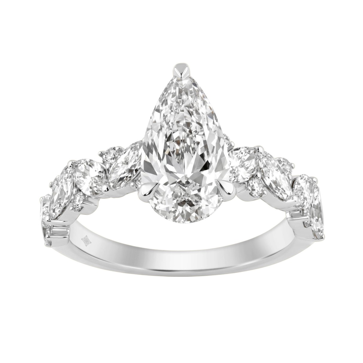 14K White Gold 3.00 Ct Diamond Halo Engagement Rin...