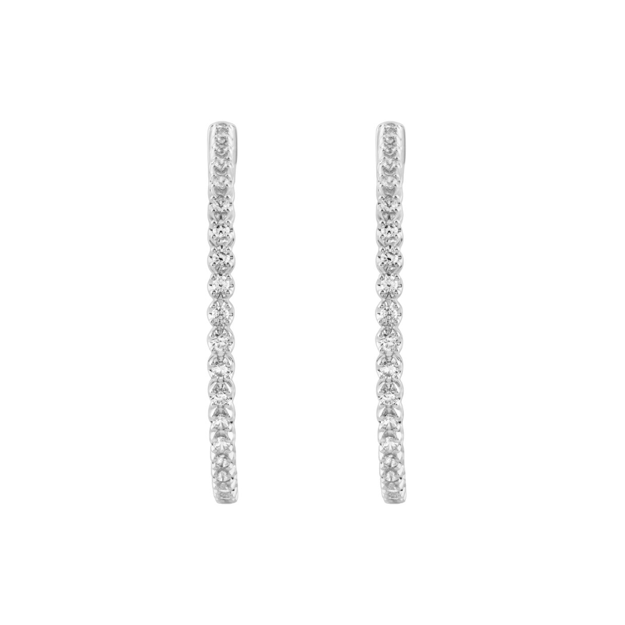 14K White Gold 5.00Ct Round Diamond Hoop Earrings  Elegant For Women Fine Jewelry (Color F-G Clarity Vs1/Vs2)