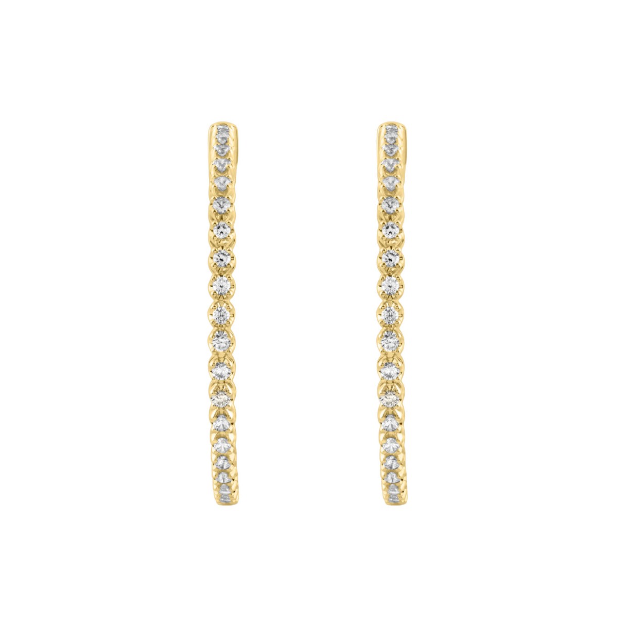 14K Yellow Gold 5.00Ct Round Diamond Hoop Earrings  Elegant For Women Fine Jewelry (Color F-G Clarity Vs1/Vs2)