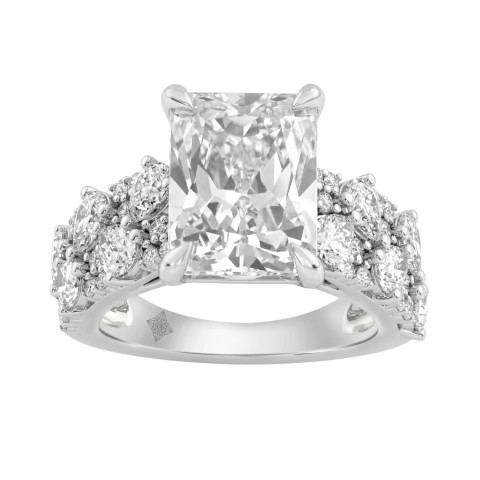 Luxury 14K White Gold Diamond Ring 6 1/4Ct Radiant Center Stone With Pear & Round Diamonds, Women Fashion Engagement Ring (Color F-G -Clarity Vs1/Vs2) Luxury 14K White Gold Diamond Ring 6 1/4Ct Radiant Center Stone With Pear & Round Diamonds, Women Fashion Engagement Ring (Color F-G -Clarity Vs1/Vs2)
