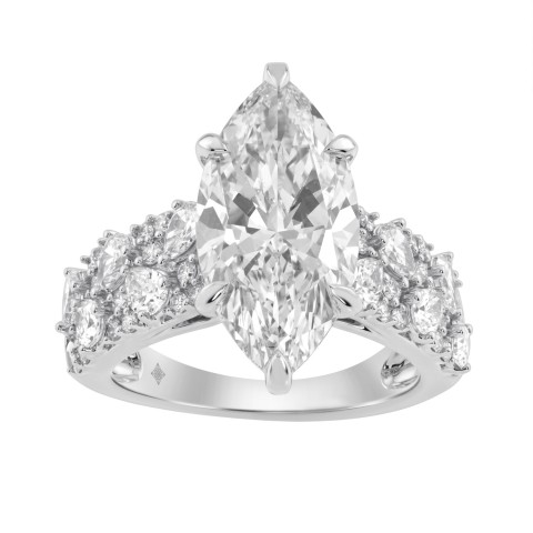 Luxury 14K White Gold Diamond Ring 6 1/4Ct Marquise Center Stone With Pear & Round Diamonds, Women Fashion Engagement Ring (Color F-G -Clarity Vs1/Vs2) Luxury 14K White Gold Diamond Ring 6 1/4Ct Marquise Center Stone With Pear & Round Diamonds, Women Fashion Engagement Ring (Color F-G -Clarity Vs1/Vs2)