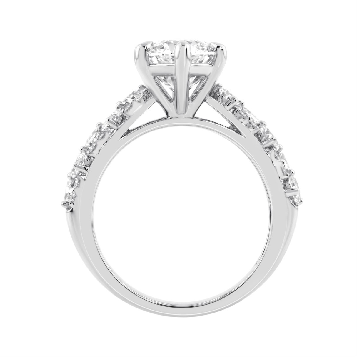 Luxury 14K White Gold Diamond Ring 6 1/4Ct Marquise Center Stone With Pear & Round Diamonds, Women Fashion Engagement Ring (Color F-G -Clarity Vs1/Vs2)