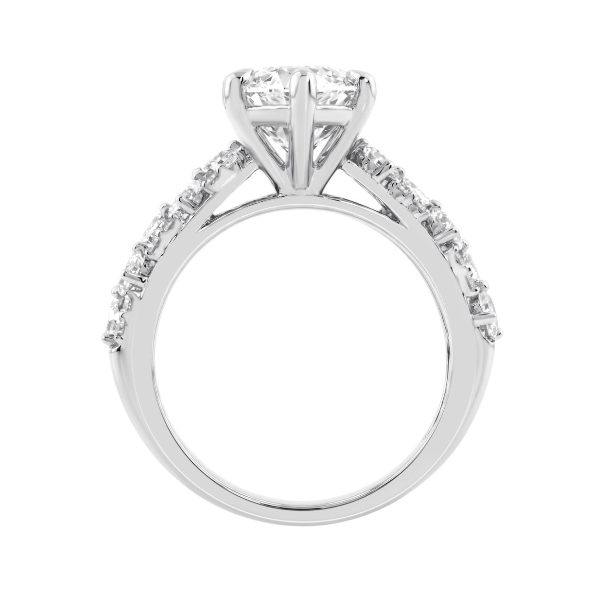 Luxury 14K White Gold Diamond Ring 6 1/4Ct Marquise Center Stone With Pear & Round Diamonds, Women Fashion Engagement Ring (Color F-G -Clarity Vs1/Vs2)