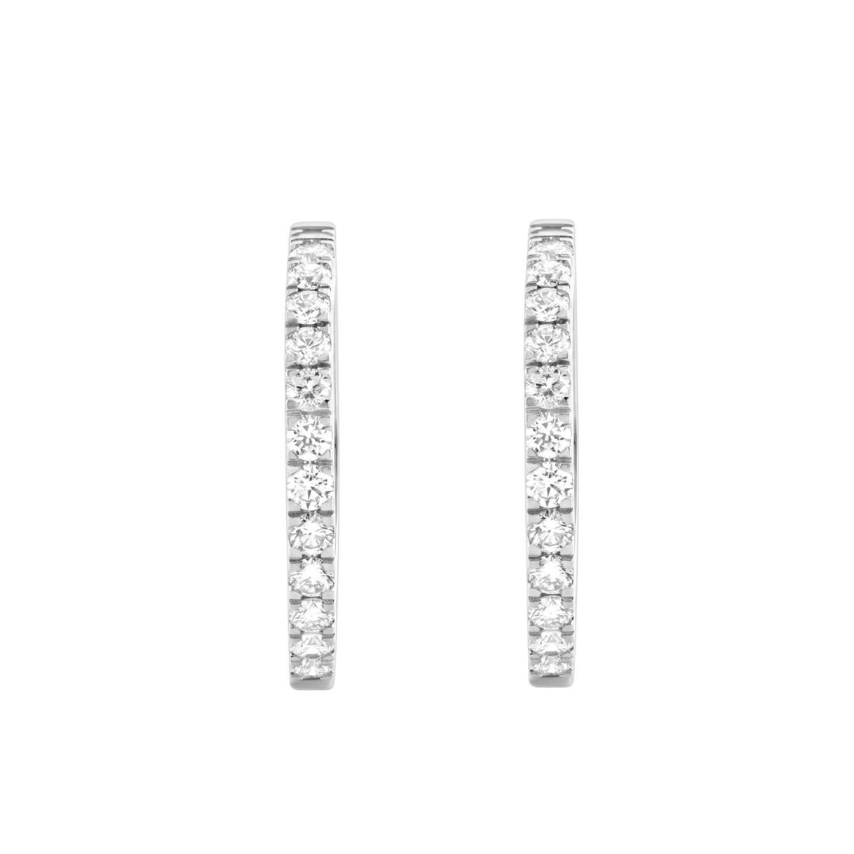 14K White Gold 3.00Ct Round Diamond Hoop Earrings  Elegant For Women Fine Jewelry (Color F-G Clarity Vs1/Vs2)