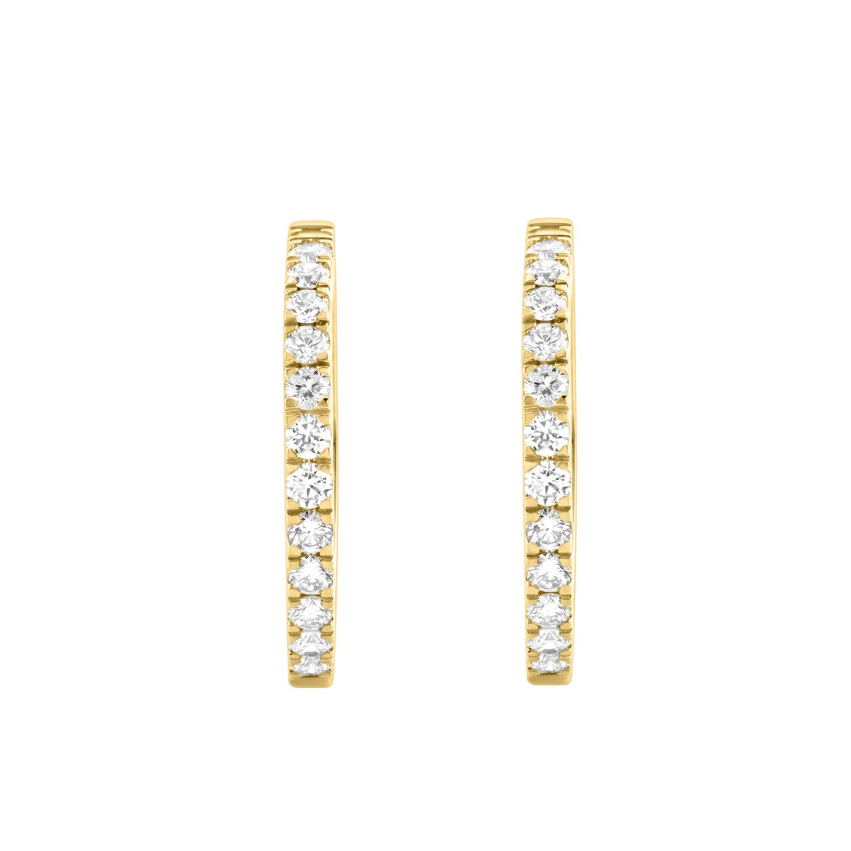 14K Yellow Gold 3.00Ct Round Diamond Hoop Earrings  Elegant For Women Fine Jewelry (Color F-G Clarity Vs1/Vs2)