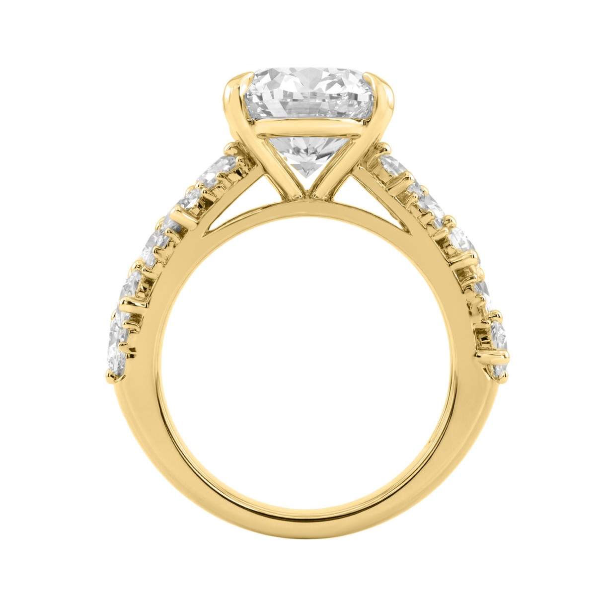 14K Yellow Gold 6 1/4Ct Diamond Engagement Ring For Women 5Ct Oval Center Stone With Pear,& Round Side Stones, Luxury Bridal Ring (Color F-G -Clarity Vs1/Vs2)